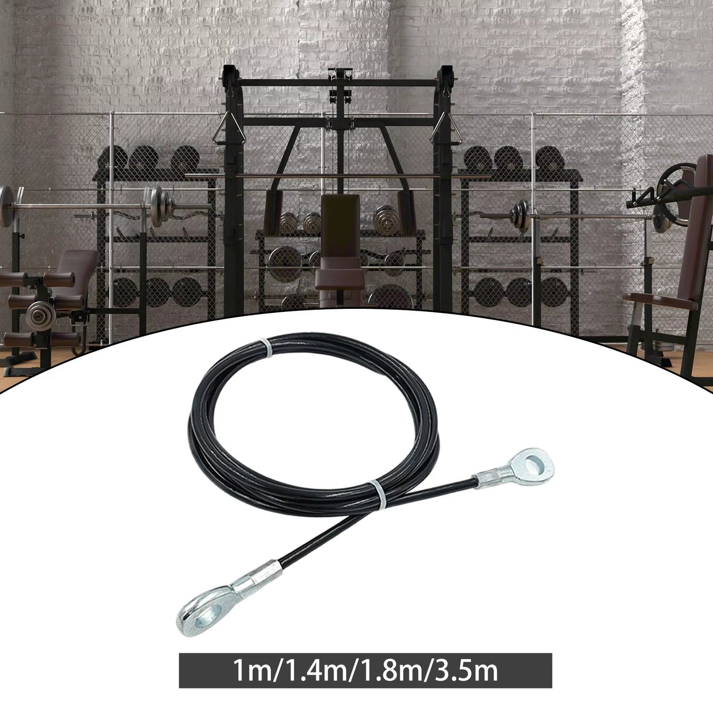 1M/1.4M/1.8M/3.5M Home Gym Cable 5Mm Steel Wire Rope Lifting Equipment Fitness Extension Cable for Lifting Training Pulley