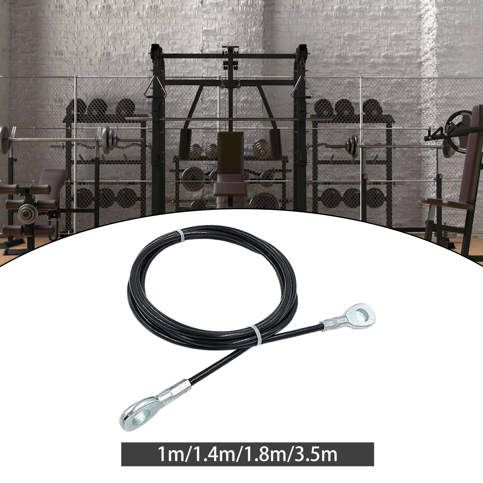 1M/1.4M/1.8M/3.5M Home Gym Cable 5Mm Steel Wire Rope Lifting Equipment Fitness Extension Cable for Lifting Training Pulley