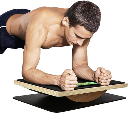 Professional Rocker Balance Board for Leg Workout | 17.5” Rocker Board, Rocker Wooden Balance Board for Balance & Exercises