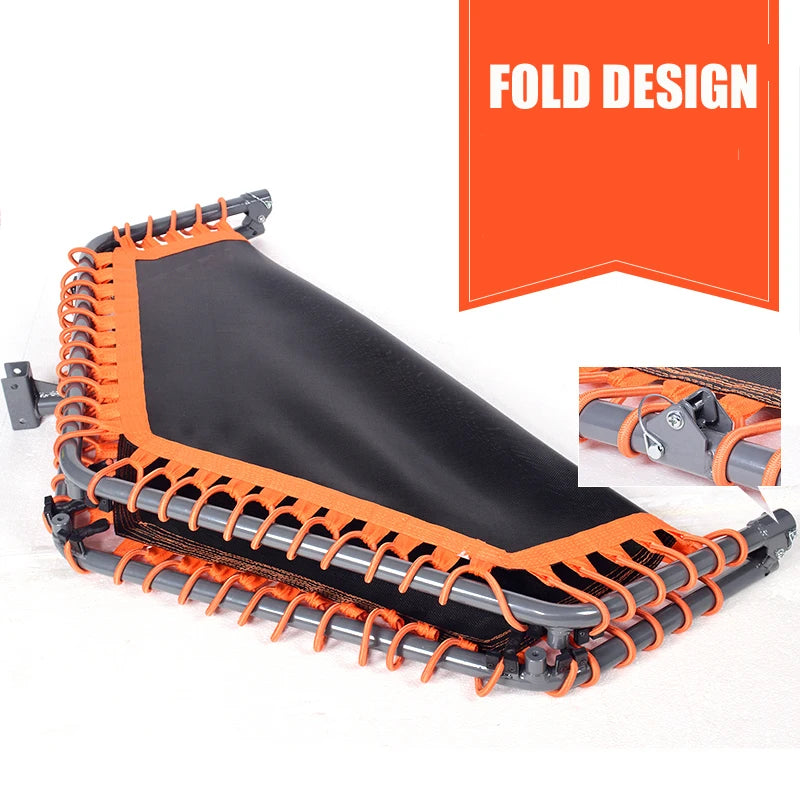 50 Inch Fold Fitness Trampoline with Adjustable Handrail, Elastic Rope and Mobile Phone Holder
